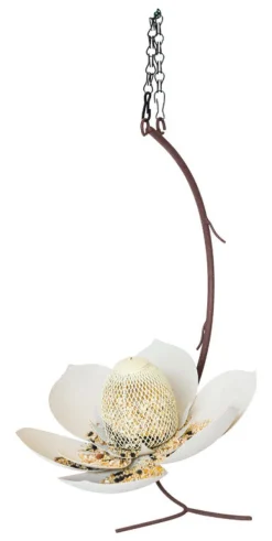 Desert Steel Magnolia Wild Bird and Finch 2 cups Steel Hanging Bird Feeder 1 ports (Pack of 2)