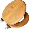 Design House Dalton Round Oak Wood Closed Front Toilet Seat 14.6 L x 2.3 H x 16.9 W in.