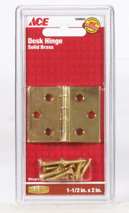 DESK HINGE BRASS 2"L 1PK