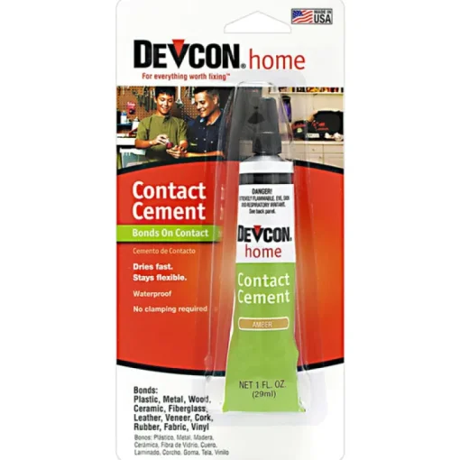 Devon High-Strength Amber Contact Cement 1 oz. for Bonds Plastic/Metal/Wood and More