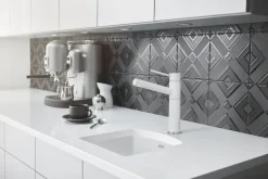 Diamond Bar Sink Dual Mount - White