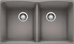 Diamond Equal Double Bowl - Metallic Gray