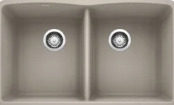 Diamond Equal Double Bowl - Concrete Gray