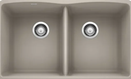 Diamond Equal Double Bowl - Concrete Gray