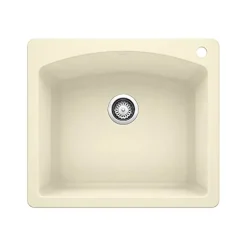 Diamond Single Bowl Dual Mount - Biscuit