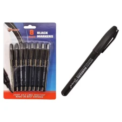 Diamond Visions Max Force Black Felt Tip Permanent Marker 8 pk (Pack of 48)