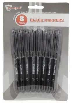 Diamond Visions Max Force Black Felt Tip Permanent Marker 8 pk (Pack of 48)