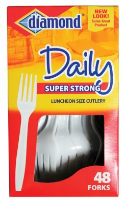 Diamond White Plastic Forks 48 pk (Pack of 12)