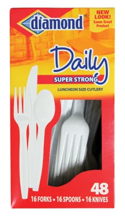 Diamond White Plastic Heavy Duty Cutlery 48 pk (Pack of 12)