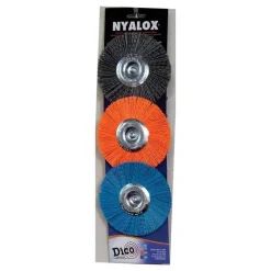 Dico NYALOX 4 in. Dia. x 1/4 in. Aluminum Oxide Mandrel Mounted Mandrel Mounted Wheel Brush Assorted Grit (Pack of 5)