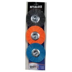 Dico NYALOX 4 in. Dia. x 1/4 in. Aluminum Oxide Mandrel Mounted Mandrel Mounted Wheel Brush Assorted Grit (Pack of 5)