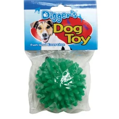 Diggers Large Green Squeaks Spiked Tough Vinyl Hedgehog Dog Toy 7 L in.