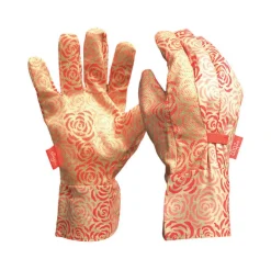 Digz Women's Indoor/Outdoor Canvas Dotted Gardening Gloves Red/White M 1 pair