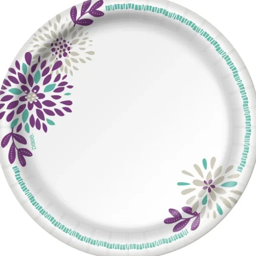 Dixie Assorted Paper FLOWERS BLOOM Dinner Plate 8-1/2 in. Dia. 48 pk (Pack of 10)
