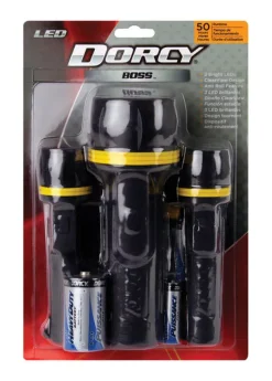 Dorcy Boss Black LED Flashlight Combo Kit D/AA
