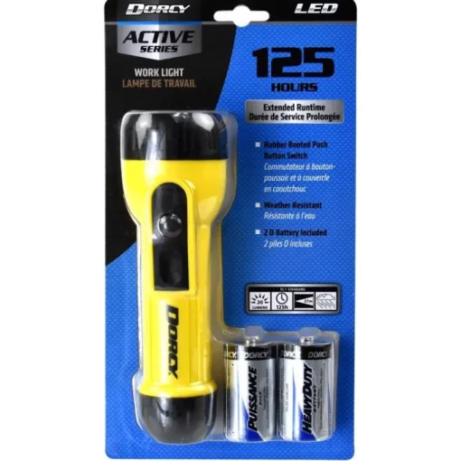 Dorcy 20 lm Yellow LED Work Light Flashlight D Battery
