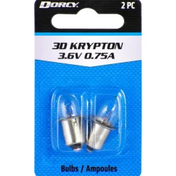 Dorcy 3D Krypton Flashlight Bulb 3.6 volt Bayonet Base (Pack of 12)
