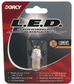 Dorcy LED Flashlight Bulb 3V 1W 30 Lumens 100,000 Hours Replacement