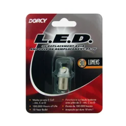 Dorcy LED Flashlight Bulb 3V 1W 30 Lumens 100,000 Hours Replacement