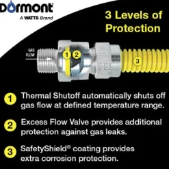 Dormont SmartSense 1/2 in. Flare Sizes X 1/2 in. D OD 36 ft. Stainless Steel Gas Connector Kit