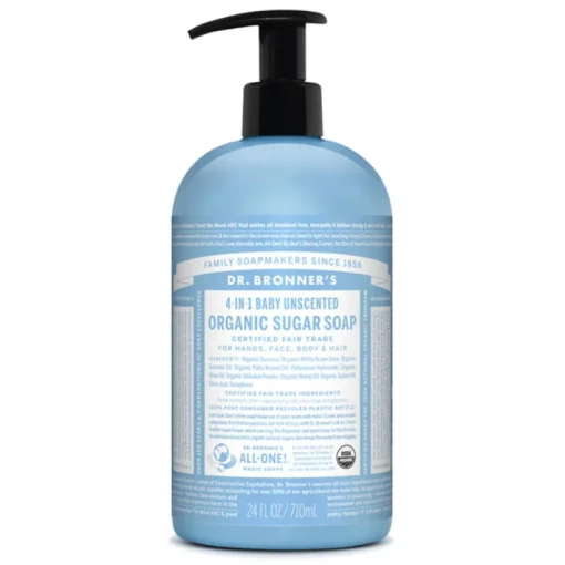 Dr. Bronner's Organic Baby Unscented Scent Sugar Soap 24 oz. (Pack of 12)
