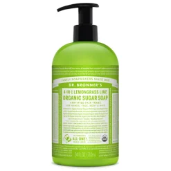 Dr. Bronner's Organic Lemongrass Lime Scent Sugar Soap 24 oz. (Pack of 12)