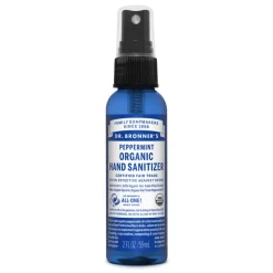 Dr. Bronner's Peppermint Citrus Scent Antibacterial Hand Sanitizer 2 oz. (Pack of 12)