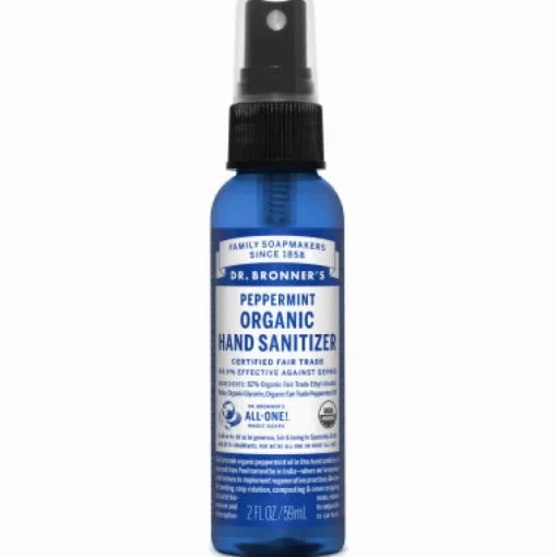 Dr. Bronner's Peppermint Citrus Scent Antibacterial Hand Sanitizer 2 oz. (Pack of 12)