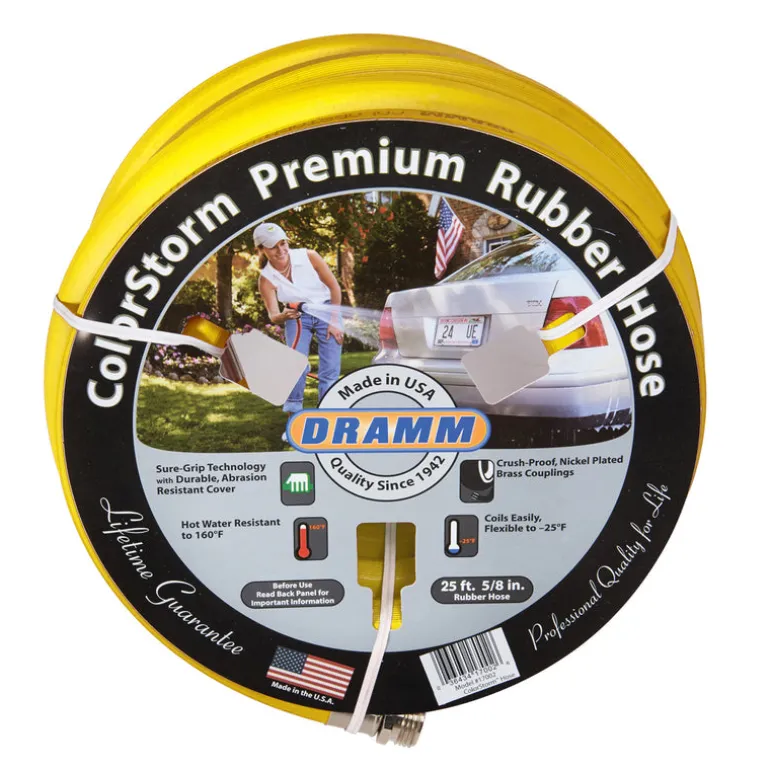 Dramm ColorStorm Assorted Color Rubber Heavy Duty Hot Water Garden Hose 25 L ft. x 5/8 Dia. in.