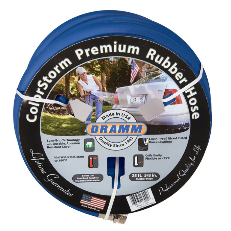 Dramm ColorStorm Assorted Color Rubber Heavy Duty Hot Water Garden Hose 25 L ft. x 5/8 Dia. in.