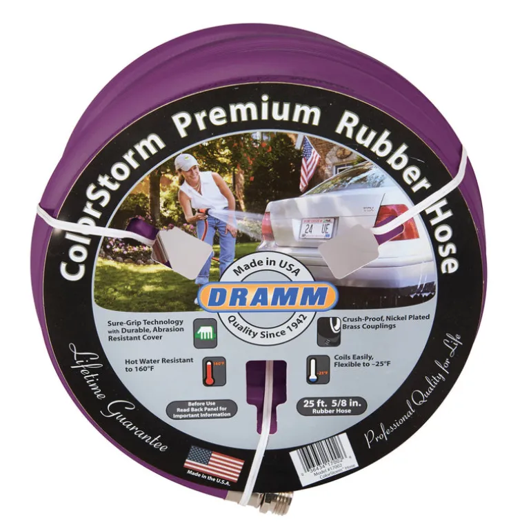 Dramm ColorStorm Assorted Color Rubber Heavy Duty Hot Water Garden Hose 25 L ft. x 5/8 Dia. in.
