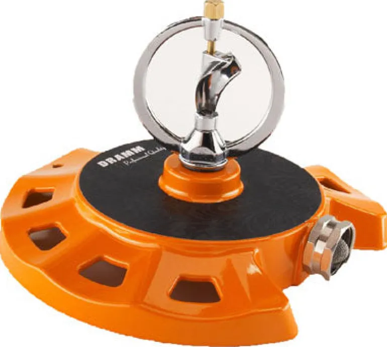 Dramm ColorStorm Plastic/Zinc Sled Base Spinning Sprinkler 1100 sq ft