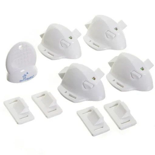 Dreambaby Adhesive Mag Lock White Plastic Adhesive Magnetic Cabinet Locks 5 pk