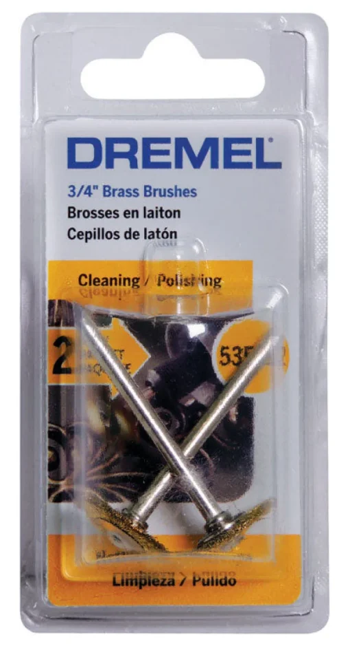 Dremel 3/4 in. X 1.7 in. L Brass Brush 2 pk
