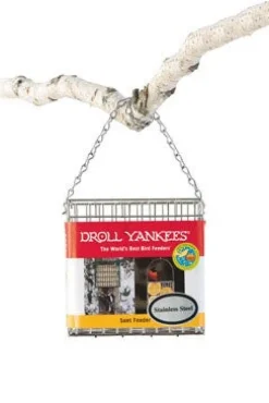 Droll Yankees Premium Suet Feeder 5 In. X 5 In. X 1.5 In. Stainless Steel
