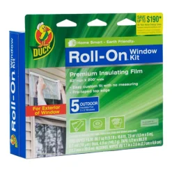 Duck Roll-On Clear Outdoor Window Film Insulator Kit 62 in. W X 210 L