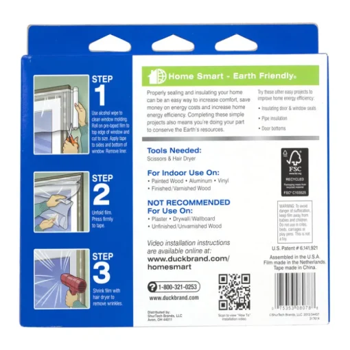 Duck Roll-On Clear Outdoor Window Film Insulator Kit 62 in. W X 210 L