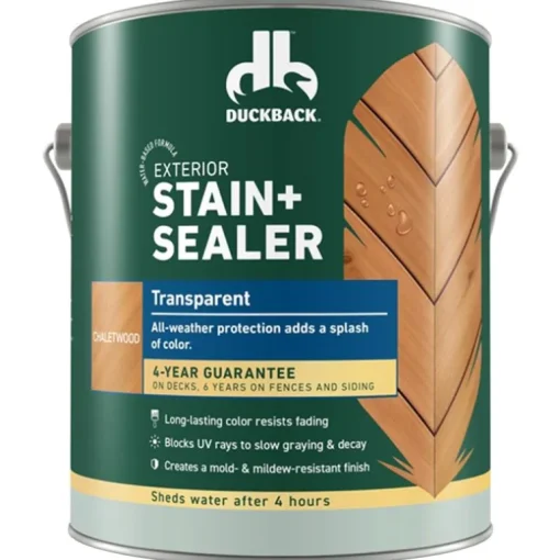 Duckback Transparent Chaletwood Stain and Sealer 1 gal. 300 to 400 sq. ft. Coverage Area (Pack of 4)