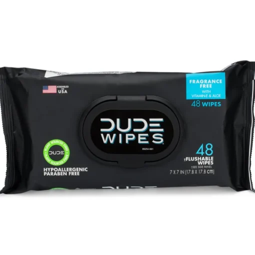 DUDE WIPES Disposable Wet Wipes 48 count (Pack of 8)