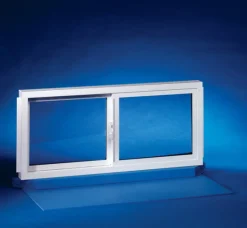Duo-Corp Vinyl & 1.5 Thick in. Insulated Glass Double Slider Basement Window 32 x 18 in.