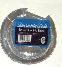 Durable Foil D62120 Durable Foil™ Round Electic Burner Liners (Pack of 12)