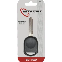 Duracell KeyStart Black & Silver Plastic/Brass Double Sided Transponder Key Style Automotive Chipkey for Ford