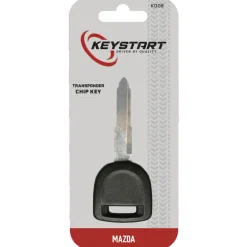 Duracell KeyStart Brass Black/Silver Automotive Double Sided Transponder Chip Key for Mazda