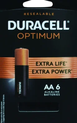 Duracell Optimum AA Alkaline Batteries 6 pk Carded