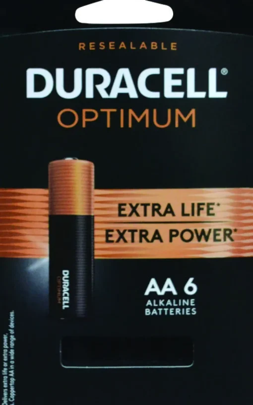 Duracell Optimum AA Alkaline Batteries 6 pk Carded