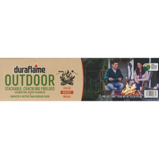 Duraflame Outdoor Wax/Biomass Fibers Stackable Crackling Firewood Mini Logs