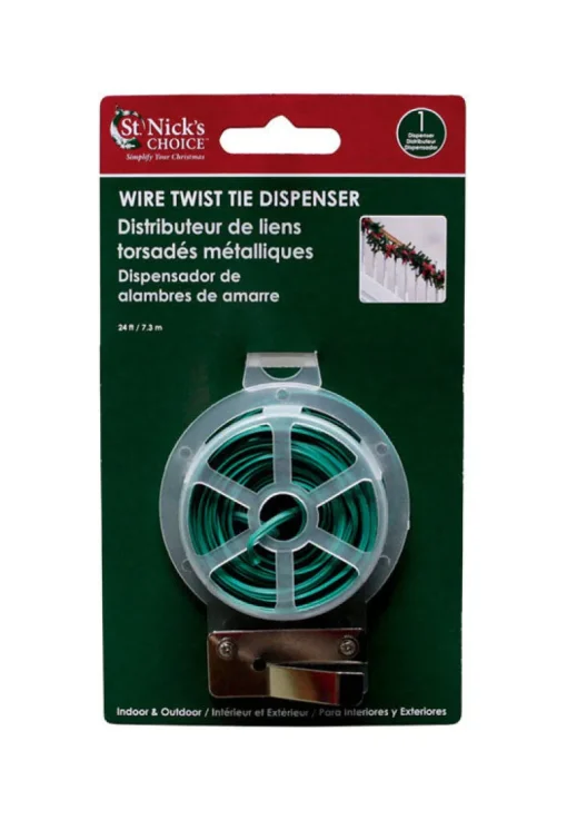 Dyno Green Wire Twist Tie Dispenser Indoor Christmas Decor