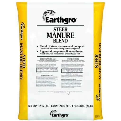 Earthgro Organic Steer Compost and Manure 1 cu.ft. for Vegetable Gardens, Flower Beds and Landscapes