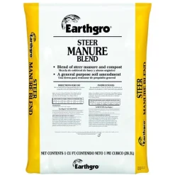 Earthgro Organic Steer Compost and Manure 1 cu.ft. for Vegetable Gardens, Flower Beds and Landscapes