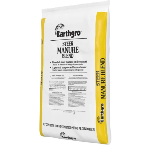 Earthgro Organic Steer Compost and Manure 1 cu.ft. for Vegetable Gardens, Flower Beds and Landscapes